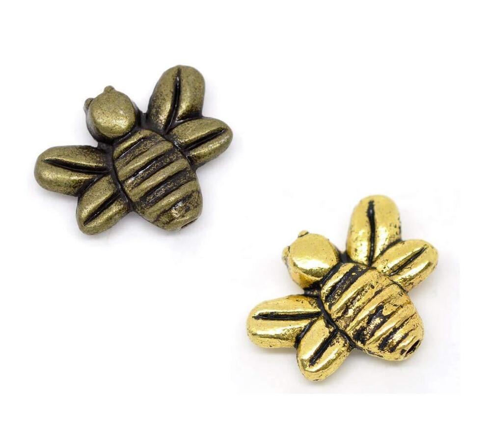 4391 Bumble Bees Spacer Bead Charms, 96 Pack, DIY Craft Keychain, Jar